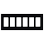 Lutron Claro Six Gang Designer Wall Plate Black
