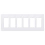 Lutron Claro Six Gang Designer Wall Plate White