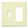 Lutron Fassada Combination Traditional/Designer Two-Gang wall plate Almond