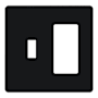 Lutron Fassada Combination Traditional/Designer Two-Gang wall plate Black