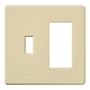 Lutron Fassada Combination Traditional/Designer Two-Gang wall plate Ivory