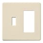 Lutron Fassada Combination Traditional/Designer Two-Gang wall plate Light Almond