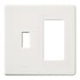 Lutron Fassada Combination Traditional/Designer Two-Gang wall plate White