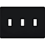 Lutron Fassada Three-Gang wall plate Black