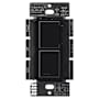 Lutron Maestro LED+ Dual Dimmer and Switch, 75W LED Bulbs, Single Pole Black