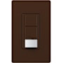 Lutron Maestro Partial-On Dual Circuit Motion Sensor Switch, 6A Light, 120-277V, Single Pole, Ground or Neutral Required Brown