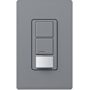 Lutron Maestro Partial-On Dual Circuit Motion Sensor Switch, 6A Light, 120-277V, Single Pole, Ground or Neutral Required Gray