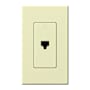 Lutron Nova T Single RJ11 Cable Jack wall plate Insert with Single Gang wall plate Almond