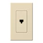 Lutron Nova T Single RJ11 Cable Jack wall plate Insert with Single Gang wall plate Beige