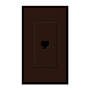 Lutron Nova T Single RJ11 Cable Jack wall plate Insert with Single Gang wall plate Brown