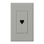 Lutron Nova T Single RJ11 Cable Jack wall plate Insert with Single Gang wall plate Gray