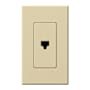 Lutron Nova T Single RJ11 Cable Jack wall plate Insert with Single Gang wall plate Ivory