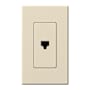 Lutron Nova T Single RJ11 Cable Jack wall plate Insert with Single Gang wall plate Light Almond