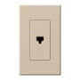 Lutron Nova T Single RJ11 Cable Jack wall plate Insert with Single Gang wall plate Taupe