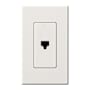 Lutron Nova T Single RJ11 Cable Jack wall plate Insert with Single Gang wall plate White