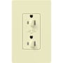Lutron 125 Volt 15 Ampere Dual Dimmable Tamper Resistant Receptacle from the Architectural Series Almond