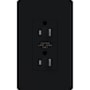 Lutron 125 Volt 15 Ampere Dual Dimmable Tamper Resistant Receptacle from the Architectural Series Black