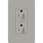 Lutron 125 Volt 15 Ampere Dual Dimmable Tamper Resistant Receptacle from the Architectural Series Gray