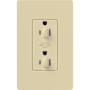Lutron 125 Volt 15 Ampere Dual Dimmable Tamper Resistant Receptacle from the Architectural Series Ivory