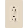 Lutron 125 Volt 15 Ampere Dual Dimmable Tamper Resistant Receptacle from the Architectural Series Light Almond