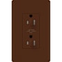 Lutron 125 Volt 15 Ampere Dual Dimmable Tamper Resistant Receptacle from the Architectural Series Sienna