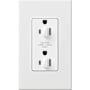 Lutron 125 Volt 15 Ampere Dual Dimmable Tamper Resistant Receptacle from the Architectural Series White