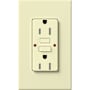 Lutron Architectural 15A Tamper-Resistant GFCI Duplex Receptacle, Self-Testing, 125V, Wall Plate Included Almond