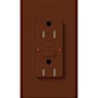 Lutron Architectural 15A Tamper-Resistant GFCI Duplex Receptacle, Self-Testing, 125V, Wall Plate Included Sienna