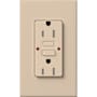 Lutron Architectural 15A Tamper-Resistant GFCI Duplex Receptacle, Self-Testing, 125V, Wall Plate Included Taupe