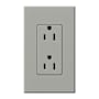 Lutron Architectural 125 Volt 15 Ampere Duplex Receptacle for Non-Dimming Use Gray