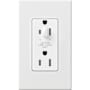 Lutron Architectural 15A Half-Dimming, Tamper Resistant Duplex Receptacle, Wall Plate Included White