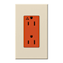 Lutron Architectural 125 Volt 15 Ampere Isolated Ground Duplex Receptacle Light Almond