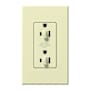 Lutron Architectural 20A Dual Dimming, Tamper Resistant Duplex Receptacle, 125V, Wall Plate Included Almond