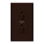 Lutron Architectural 20A Dual Dimming, Tamper Resistant Duplex Receptacle, 125V, Wall Plate Included Brown