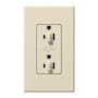 Lutron Architectural 20A Dual Dimming, Tamper Resistant Duplex Receptacle, 125V, Wall Plate Included Light Almond