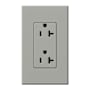 Lutron Architectural 125 Volt 20 Ampere Duplex Receptacle for Non-Dimming Use Gray