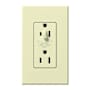 Lutron Architectural 20A Half-Dimming, Tamper Resistant Duplex Receptacle, Wall Plate Included Almond