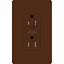 Lutron Architectural 20A Half-Dimming, Tamper Resistant Duplex Receptacle, Wall Plate Included Sienna