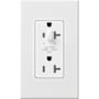 Lutron Architectural 20A Half-Dimming, Tamper Resistant Duplex Receptacle, Wall Plate Included White