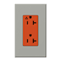 Lutron Architectural 125 Volt 20 Ampere Isolated Ground Duplex Receptacle Gray