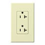 Lutron Architectural 20A Tamper-Resistant Duplex Receptacle, Wall Plate Included Almond