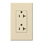Lutron Architectural 20A Tamper-Resistant Duplex Receptacle, Wall Plate Included Beige