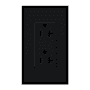 Lutron Architectural 20A Tamper-Resistant Duplex Receptacle, Wall Plate Included Black