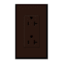 Lutron Architectural 20A Tamper-Resistant Duplex Receptacle, Wall Plate Included Brown