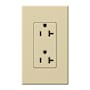 Lutron Architectural 20A Tamper-Resistant Duplex Receptacle, Wall Plate Included Ivory