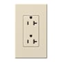 Lutron Architectural 20A Tamper-Resistant Duplex Receptacle, Wall Plate Included Light Almond