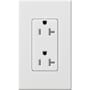 Lutron Architectural 20A Tamper-Resistant Duplex Receptacle, Wall Plate Included White