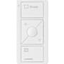 Lutron Original 3-Button Pico Smart Remote with Raise/Lower and Preset, with Shade Icons and Text ("Shade") Texture Snow White