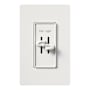 Lutron Skylark 120 Volt 300 Watt 2.5 Ampere Single Pole Dual Slide to Off Dimmer and Fully Variable Fan Control White