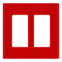 Lutron Claro 2 Gang Wall Plate for Decorator-Style Dimmers, Switches, and Outlets Signal Red